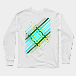 Geometric Pattern green modern mid century Long Sleeve T-Shirt